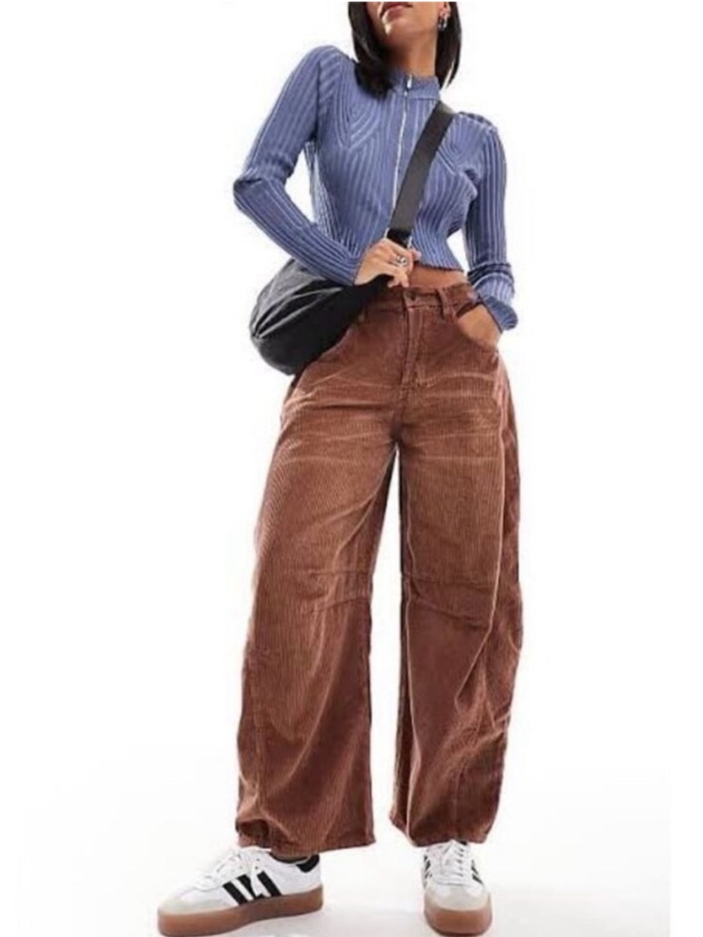 Free People We The Free Good Luck Mid-Rise Cord Barrel Jeans
